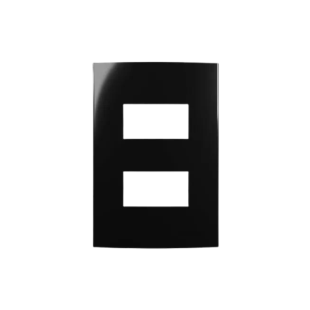 PLACA 4X2 2 POSTO EBONY - LINHA SLEEK
